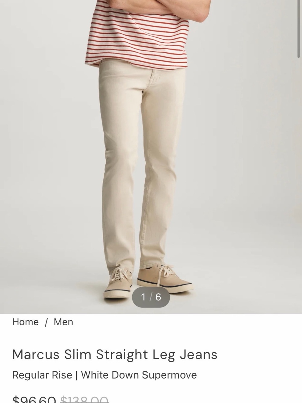 Mavi Slim Straight Jeans - Off-White/Cream